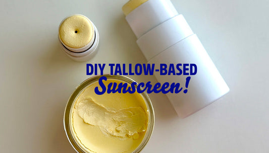 DIY tallow sunscreen recipe with natural zinc oxide