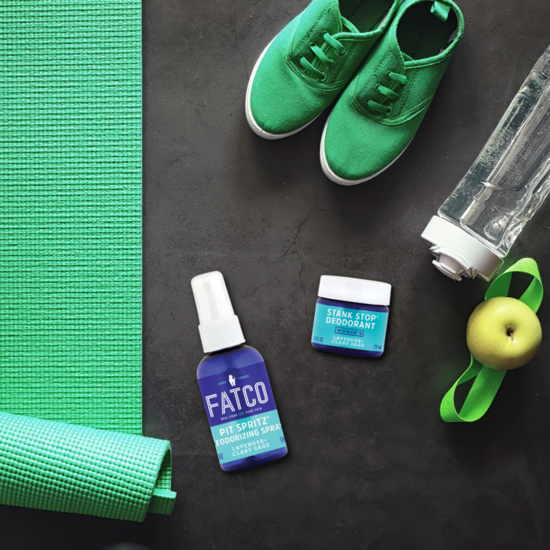 FATCO Pit Pack Lavender+Sage lifestyle — paleo skincare deodorant bundle