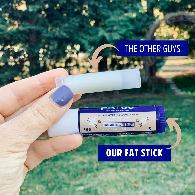 FAT STICK, Vanilla + Coffee, 0.5 OZ-FATCO Skincare Products tallow balm paleo skincare eczema psoriasis moisturizing anti aging nourishing